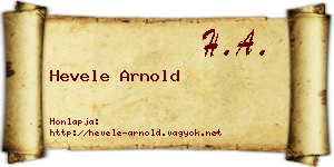 Hevele Arnold névjegykártya